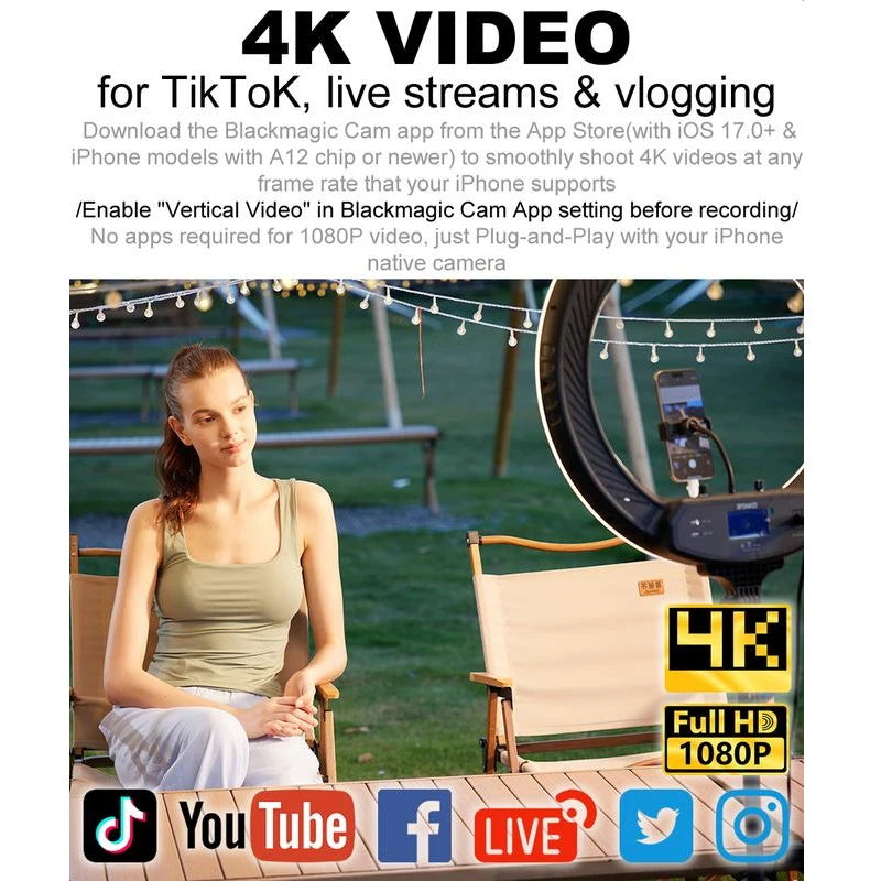 Mini Wireless Selfie Monitor Screen,Magnetic 4K Selfie Monitor Screen with Vlog Live Stream /Selfies ,For Iphone/Android