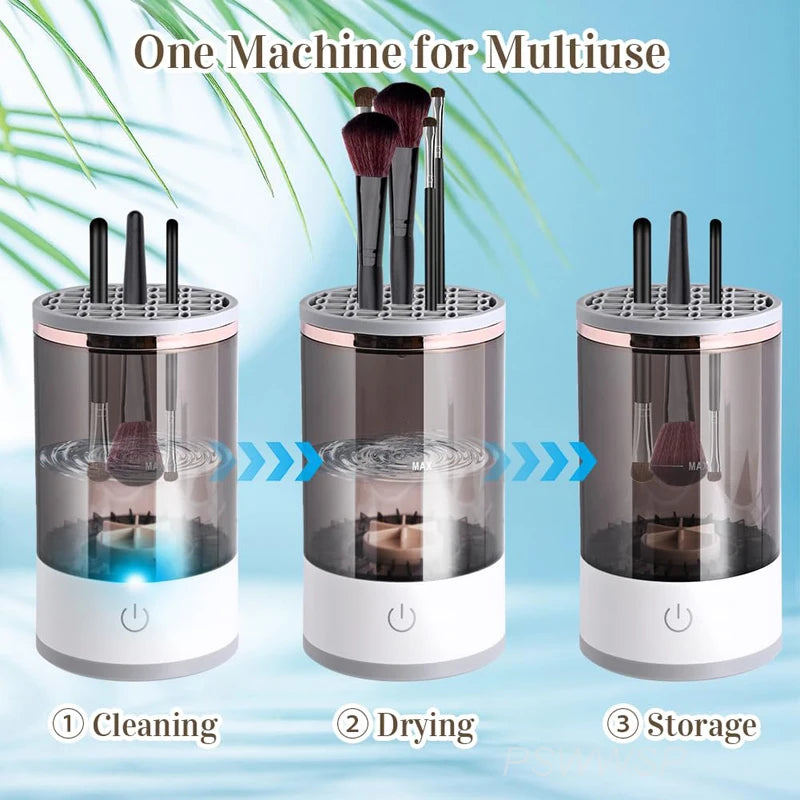 USB Plug Portable Electric Makeup Brush Cleaner with Rubber Makeup Machine Electric USB Quick Cleaner Cleaning Brush Collar Brus