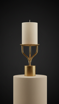 Brushed Metal Candleholder Set