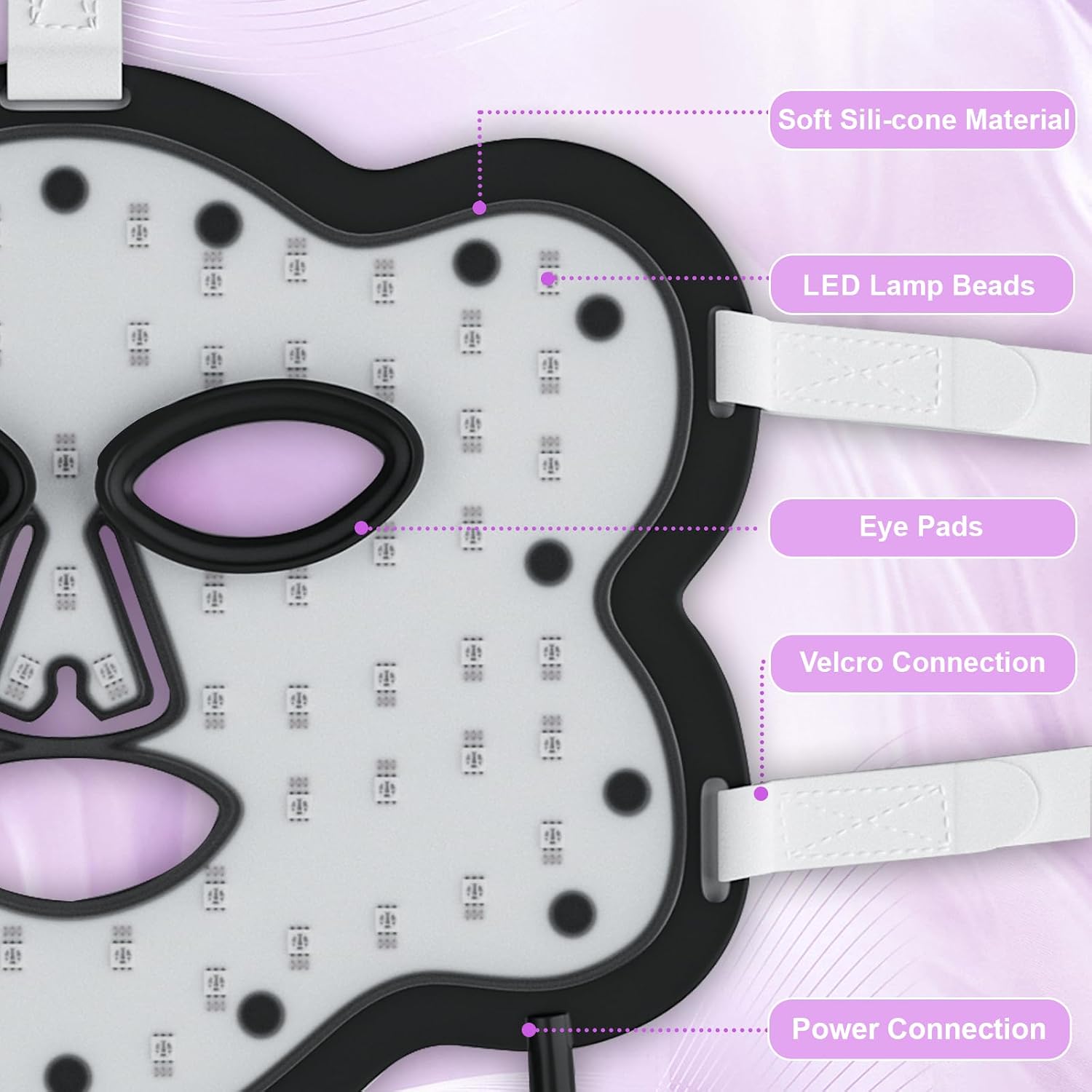 Hottoerak Red Light Therapy for Face, Portable and Soft LED Face Mask Light Therapy Suitable for Home or Travel