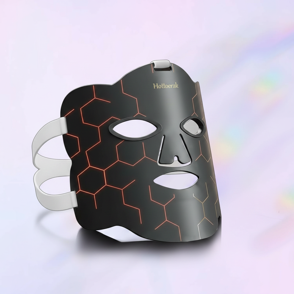 Hottoerak Red Light Therapy for Face, Portable and Soft LED Face Mask Light Therapy Suitable for Home or Travel