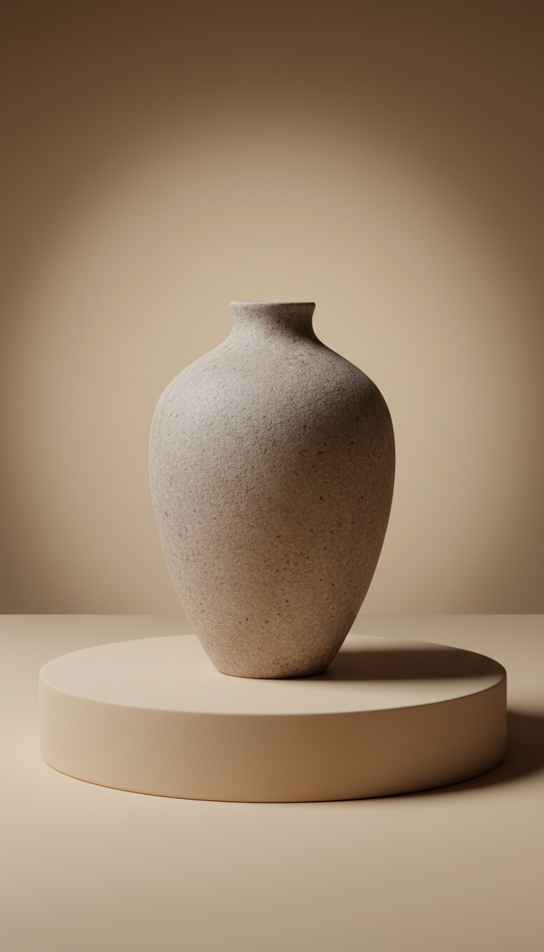Minimalist Ceramic Vase—Fogstone Finish