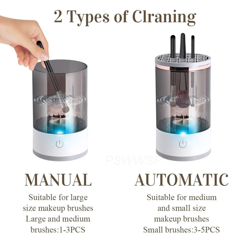USB Plug Portable Electric Makeup Brush Cleaner with Rubber Makeup Machine Electric USB Quick Cleaner Cleaning Brush Collar Brus