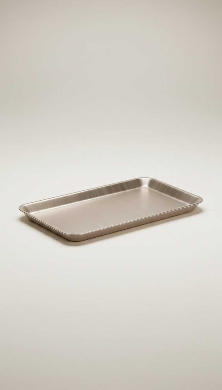 Brushed Metal Oval Tray