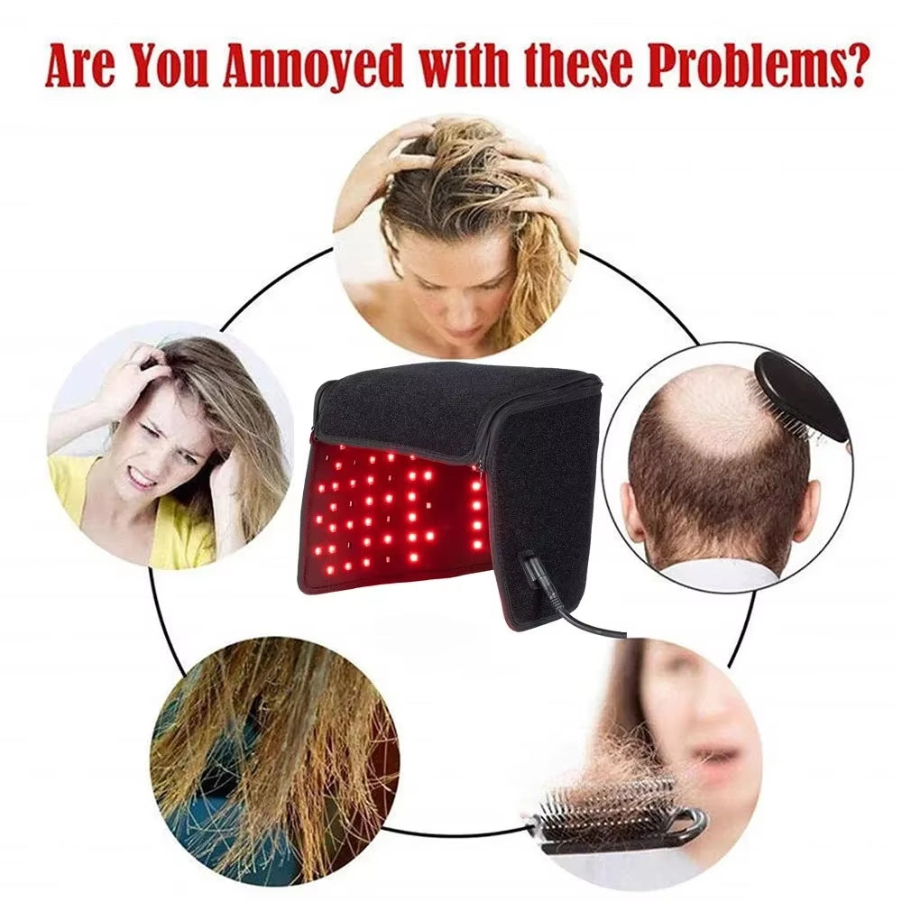 LED Red Light Therapy Hat for Hair Growth Red & Infrared Light Hair Growth Cap for Hair Loss Promote Hair Fast Regrow Care Cap